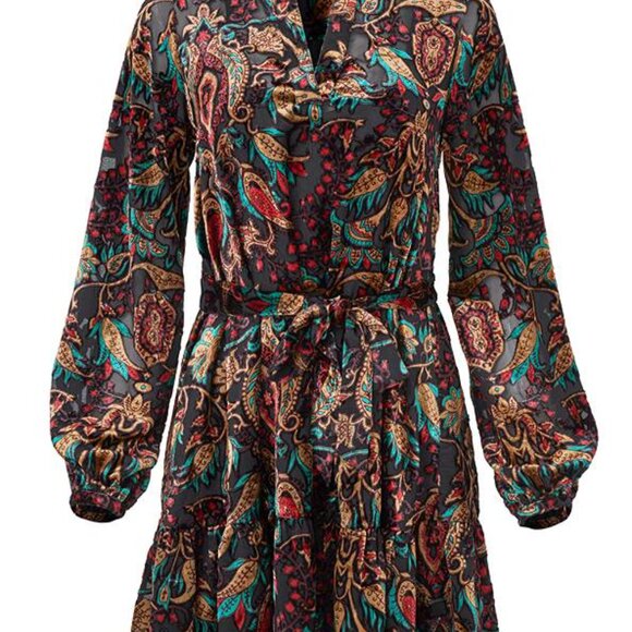 VENUS Burnout Velvet Mini Dress - Picture 5 of 5